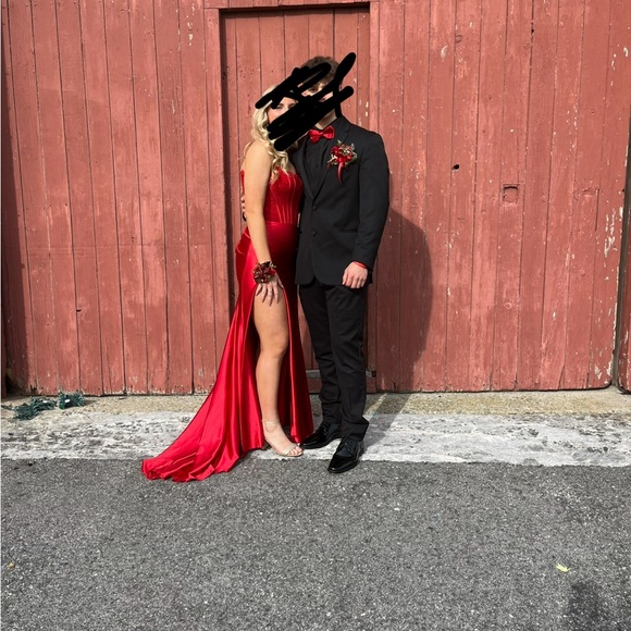 Sherri Hill Stunning Red Prom Corset Gown (style 55419) - Picture 16 of 16